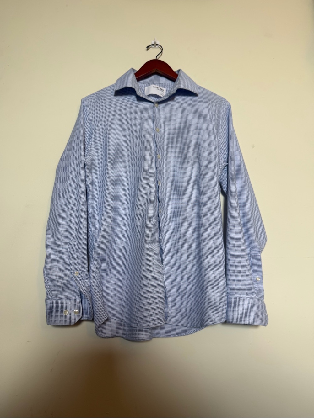 Men's Light Blue Dress Shirt — Tailored Spread Collar